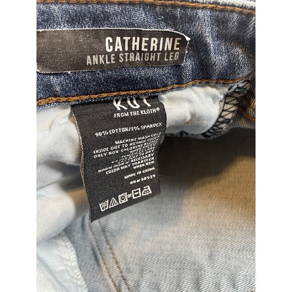Kut from the Kloth Jeans Womens Sz 4 Catherine Ankle Straight Leg Medium Wash - Picture 12 of 13